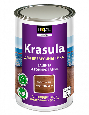 ЗАЩИТНО-ДЕКОРАТИВНЫЙ СОСТАВ «KRASULA® ДЛЯ ДРЕВЕСИНЫ ТИКА»