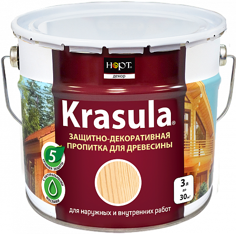 ЗАЩИТНО-ДЕКОРАТИВНЫЙ СОСТАВ ДЛЯ ДРЕВЕСИНЫ «KRASULA®»